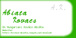 abiata kovacs business card