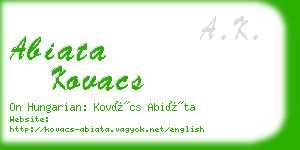 abiata kovacs business card